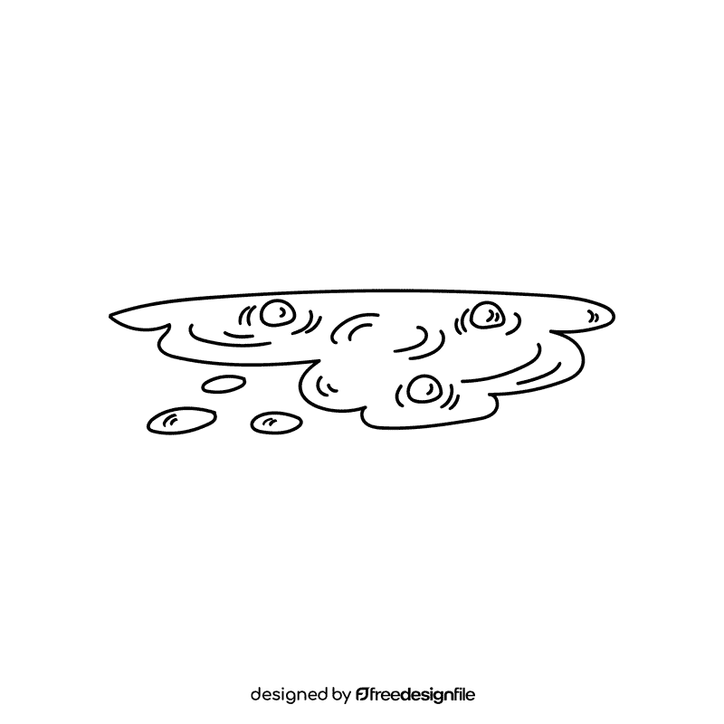 Mud black and white clipart