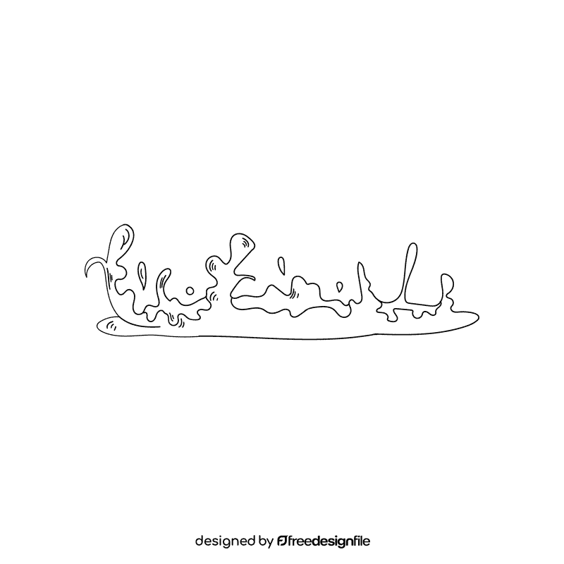 Mud black and white clipart