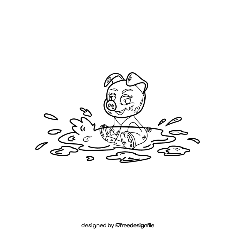 Mud black and white clipart