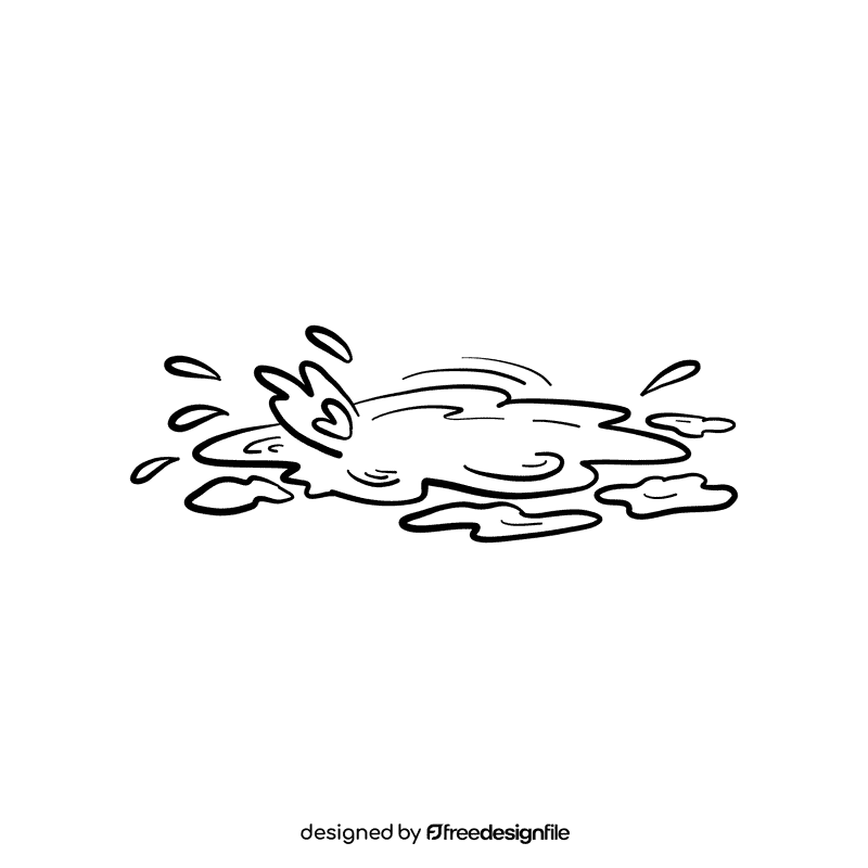 Mud black and white clipart