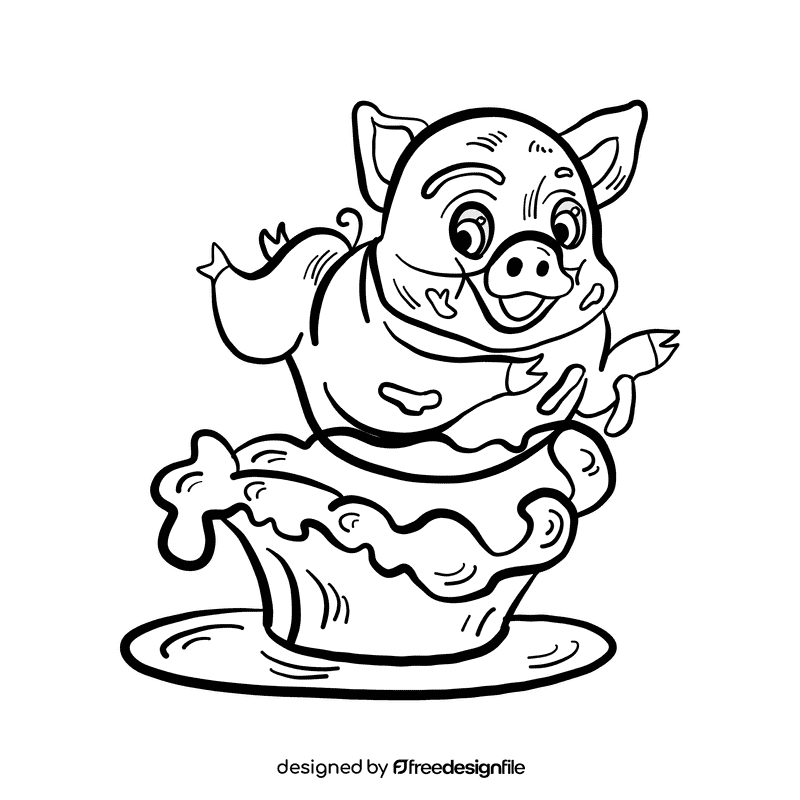 Mud black and white clipart