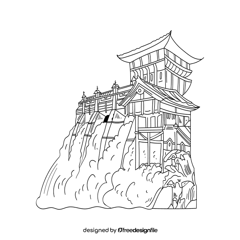 Dam black and white clipart