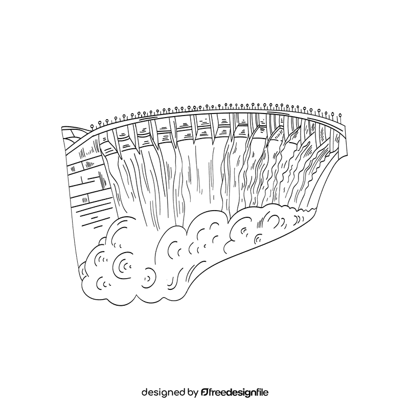 Dam black and white clipart