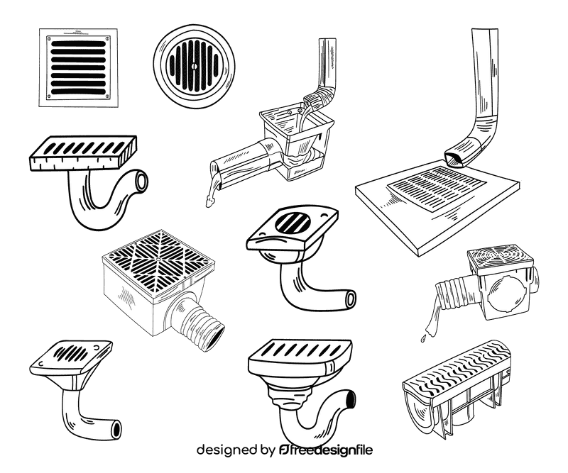 Drainage black and white vector