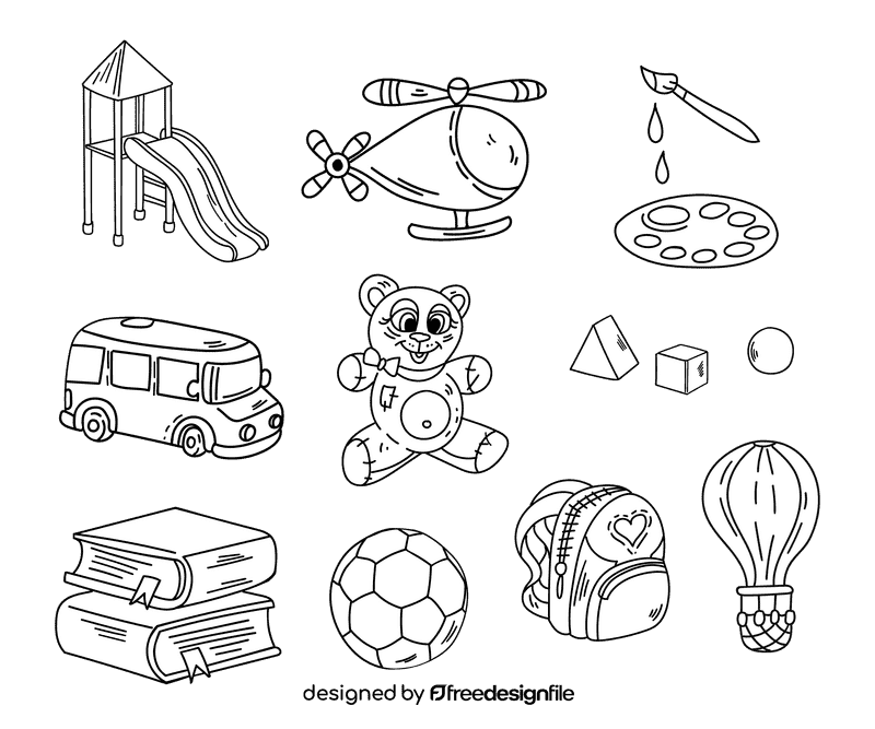 Preschool black and white vector