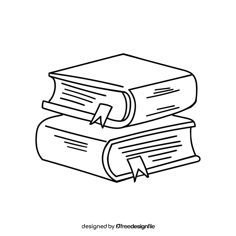 Preschool Books black and white clipart