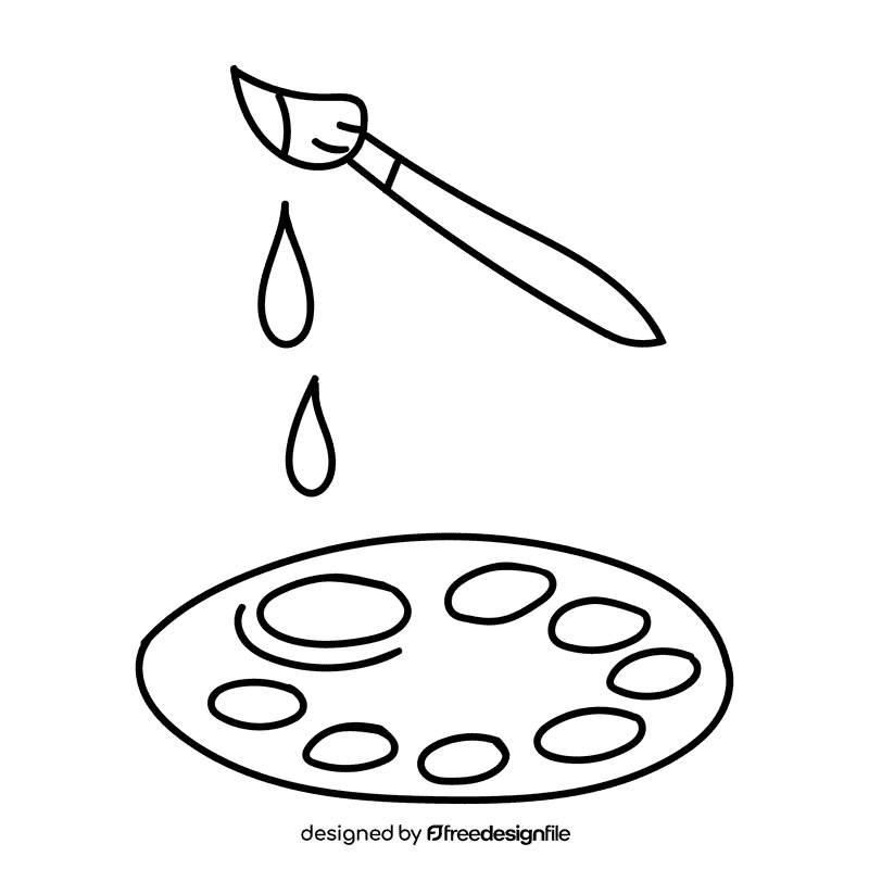 Preschool Paints black and white clipart