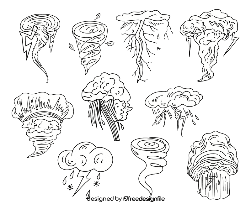 Storm black and white vector