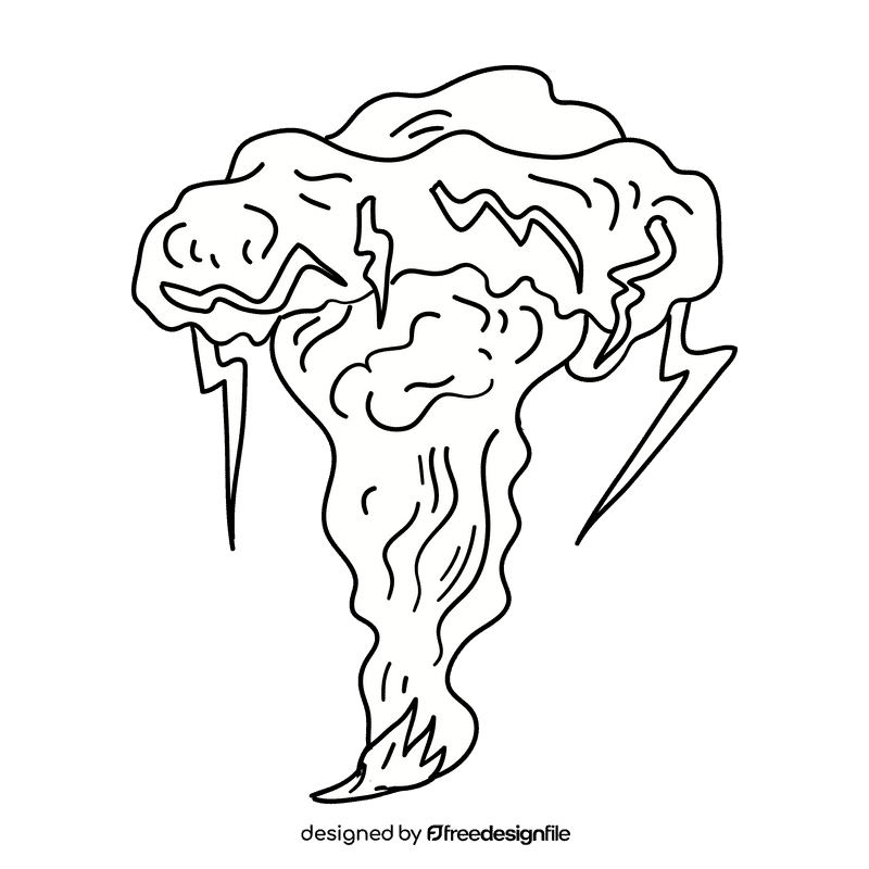 Storm black and white clipart