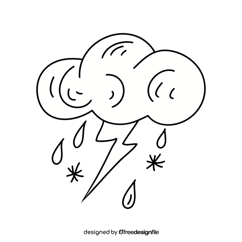 Storm black and white clipart