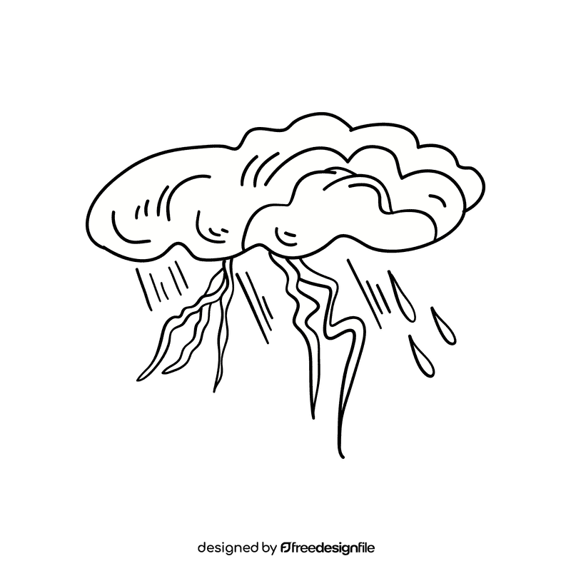 Storm black and white clipart