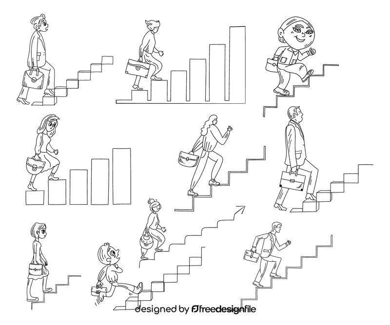 Steps black and white vector