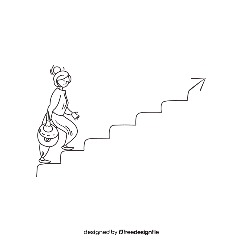 Steps black and white clipart