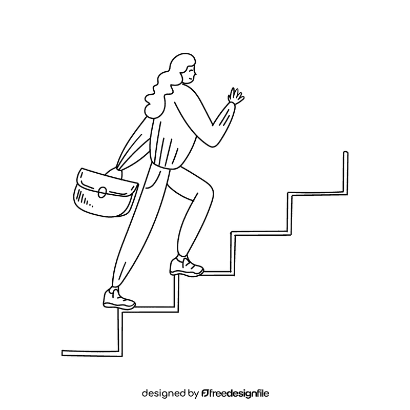 Steps black and white clipart