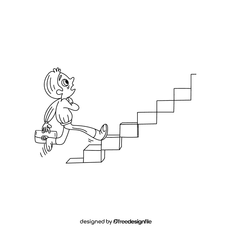 Steps black and white clipart