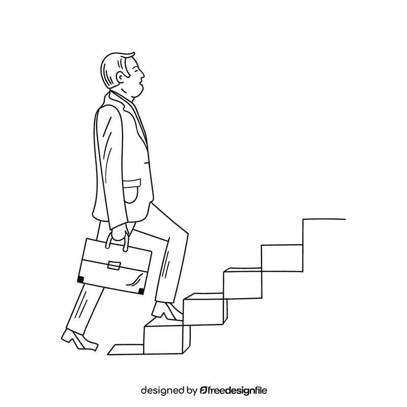 Steps black and white clipart