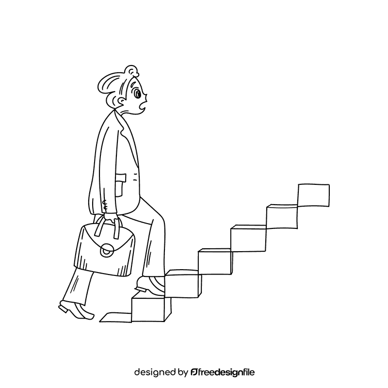 Steps black and white clipart