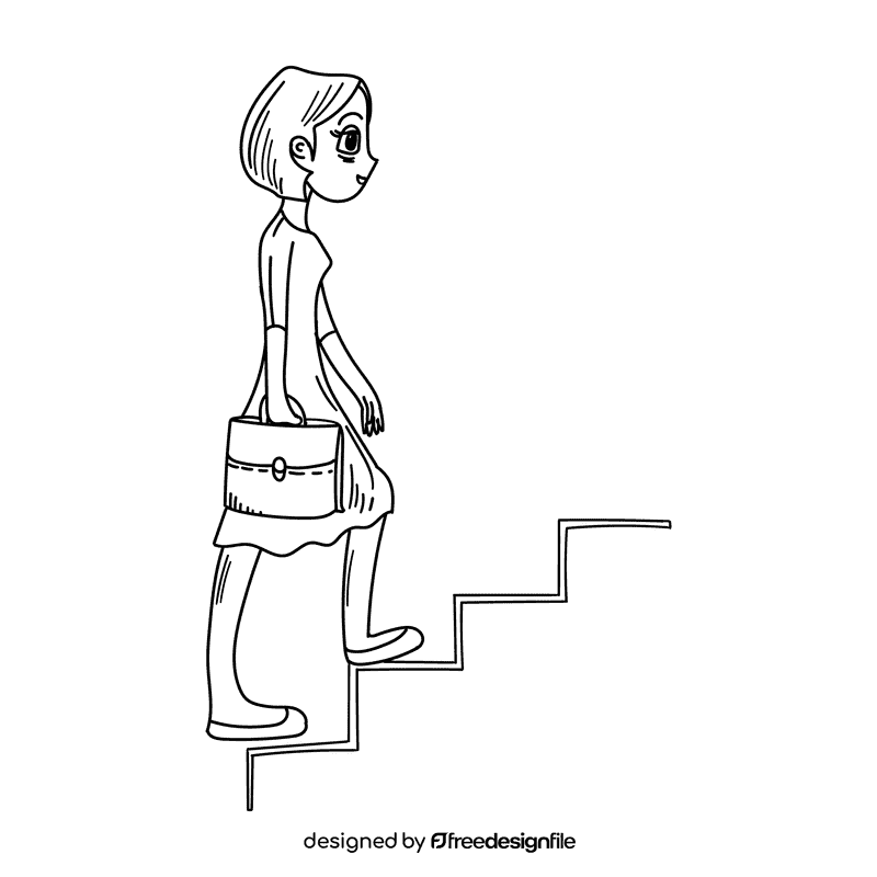 Steps black and white clipart