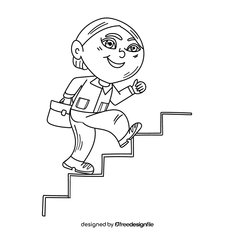 Steps black and white clipart