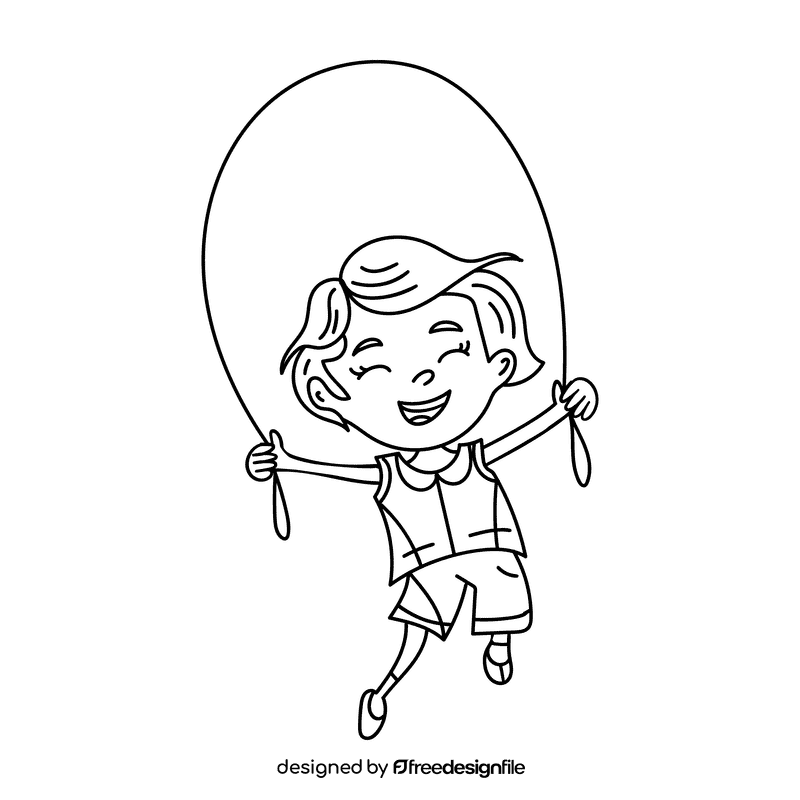 Preschool Boy black and white clipart