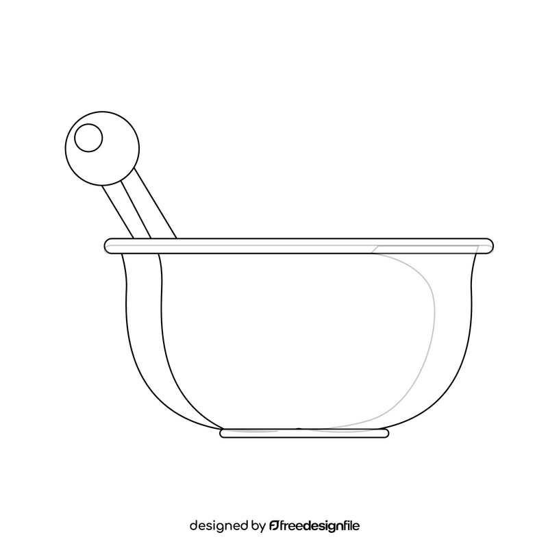 Mortar and pestle drawing black and white clipart