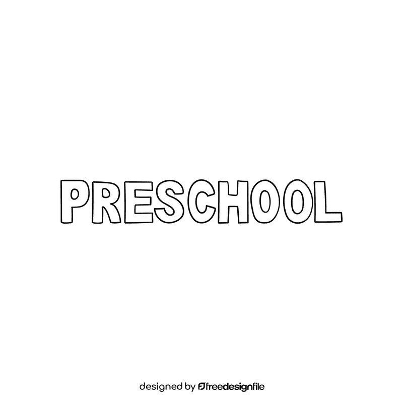 Preschool black and white clipart