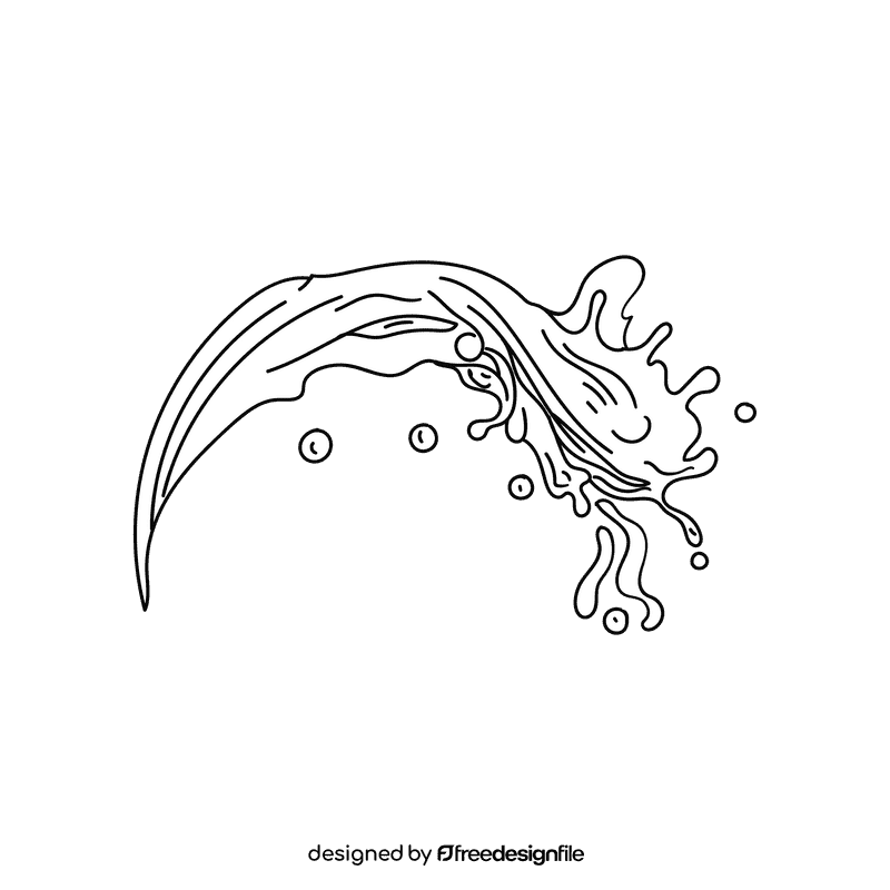 Water splash black and white clipart