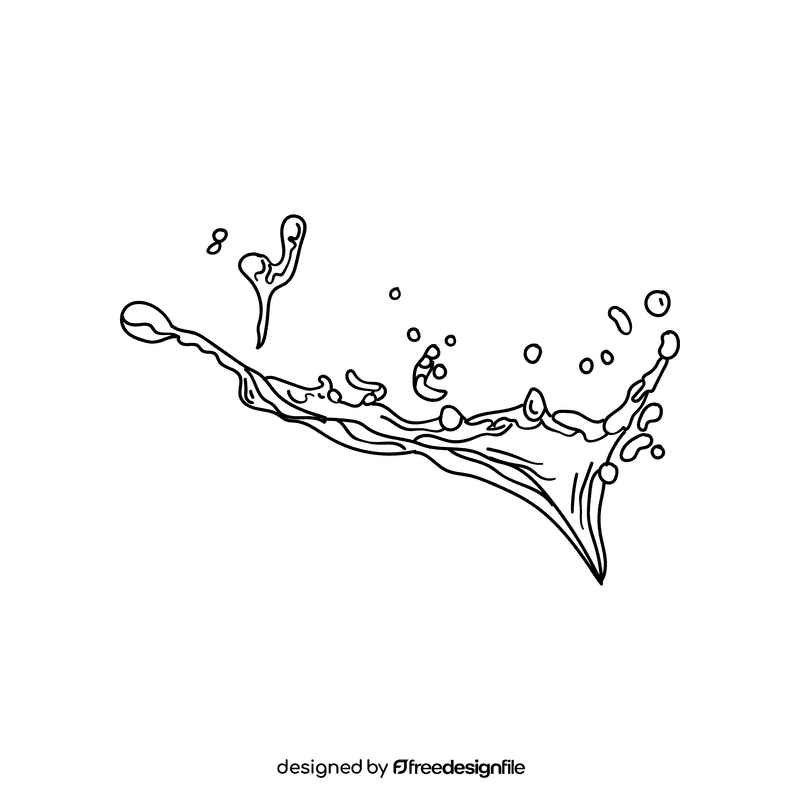 Water splash black and white clipart