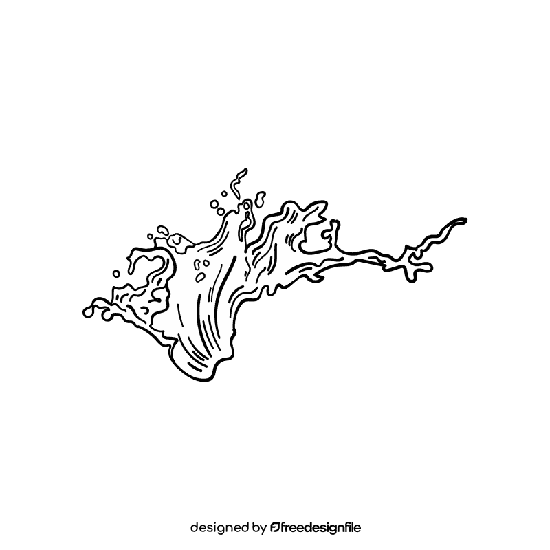 Water splash black and white clipart
