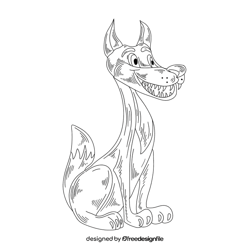 Dog black and white clipart