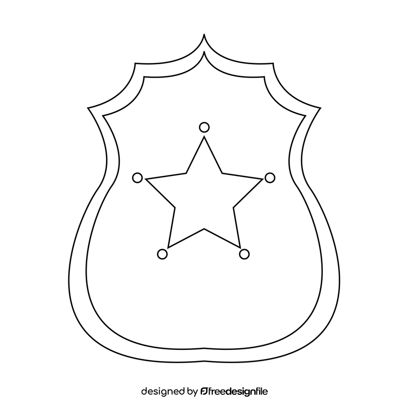 Police officer badge black and white clipart