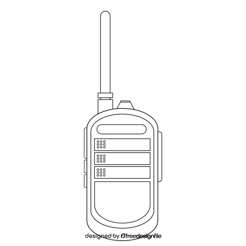 Walkie talkie drawing black and white clipart