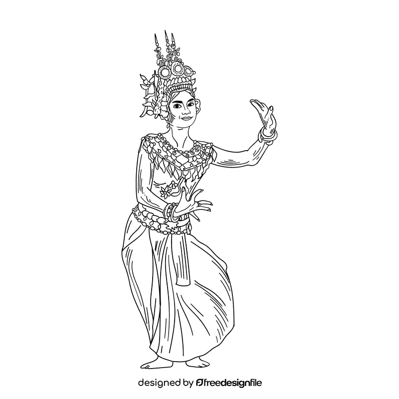 Dancer black and white clipart