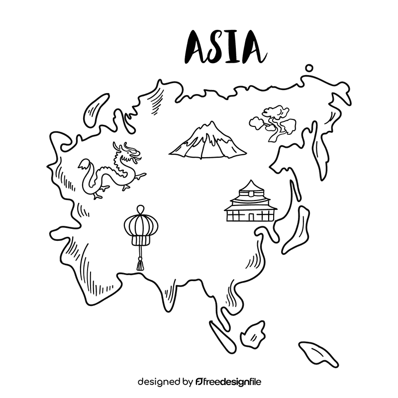 Map black and white clipart