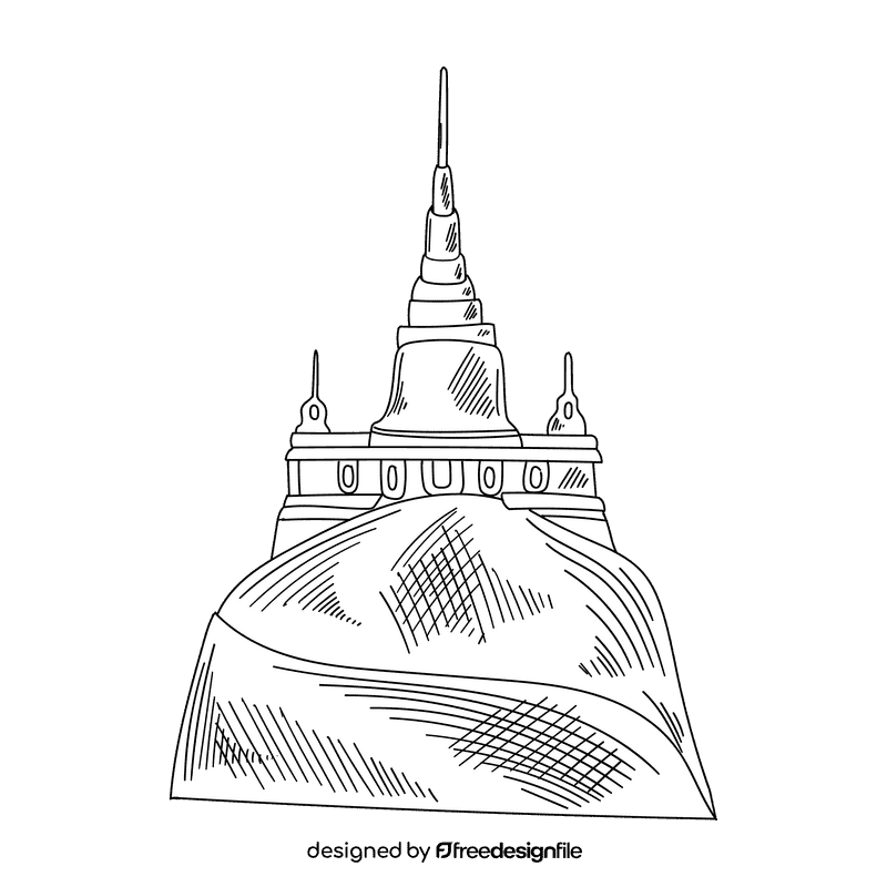 Temple black and white clipart