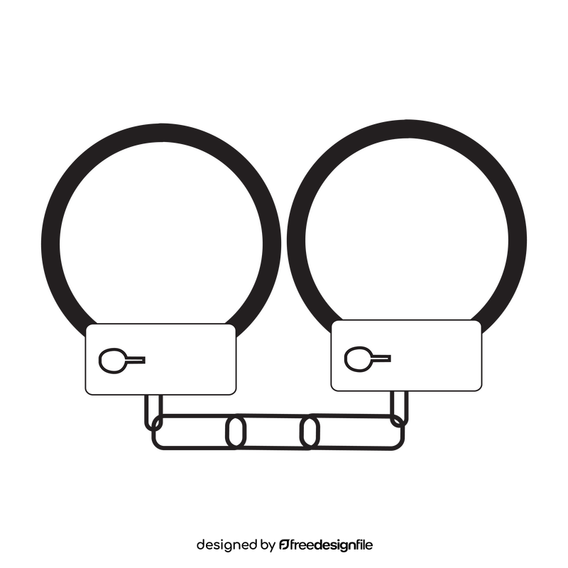 Handcuffs drawing black and white clipart