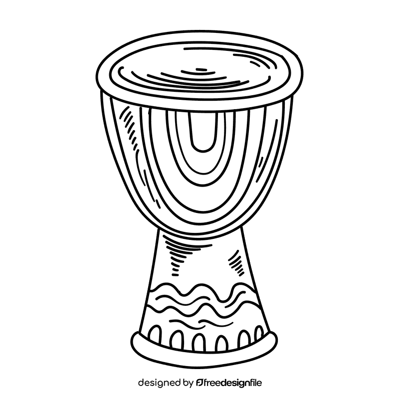 Africa Drum black and white clipart