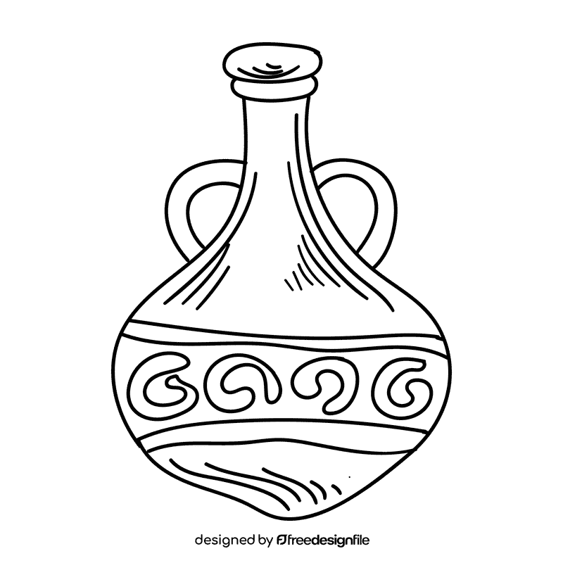 Africa Jug black and white clipart