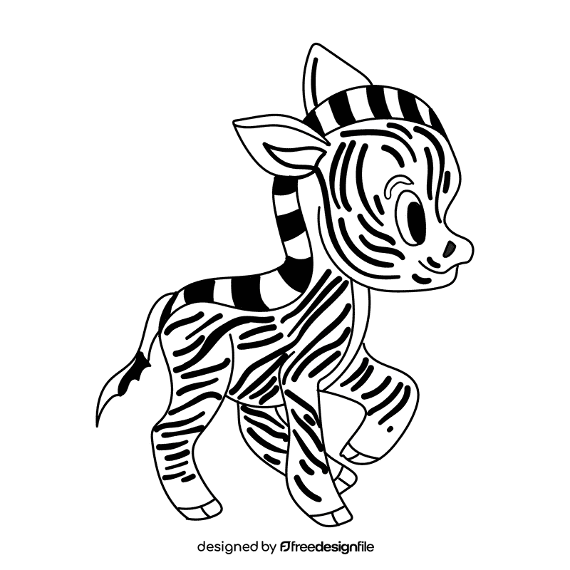 Africa Zebra black and white clipart