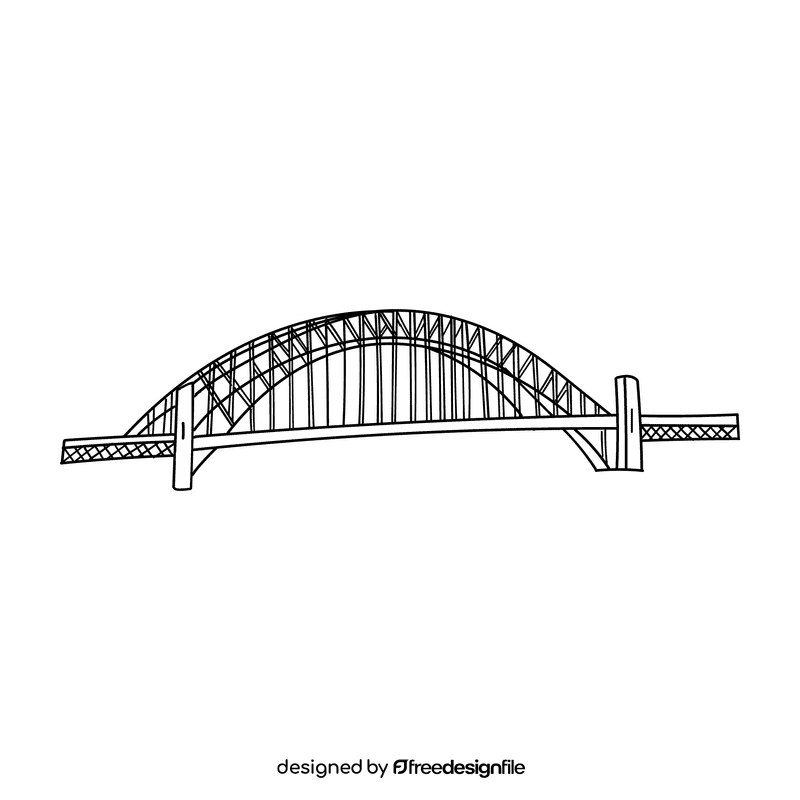 Australia Bridge black and white clipart