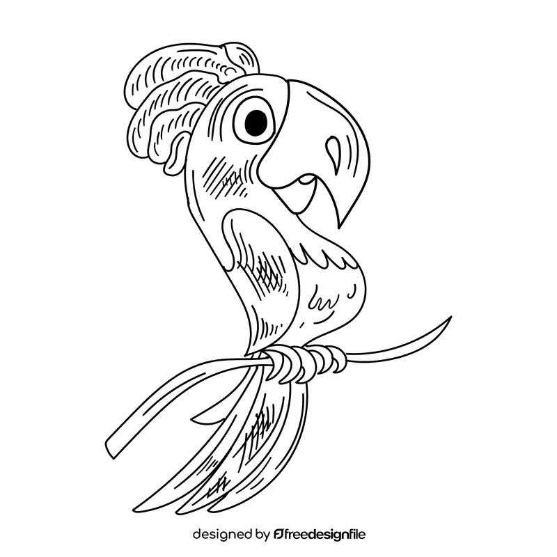 Australia Parrot black and white clipart