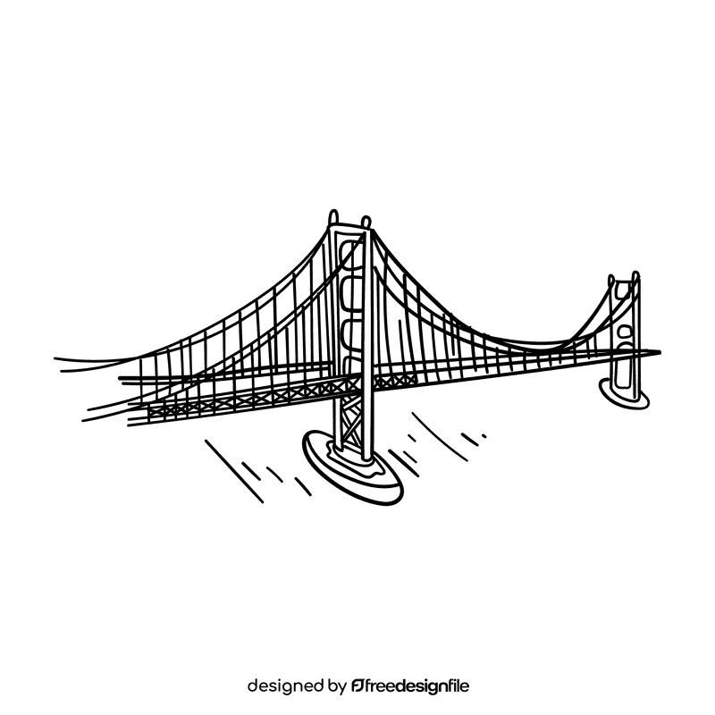 United States of America Bridge black and white clipart