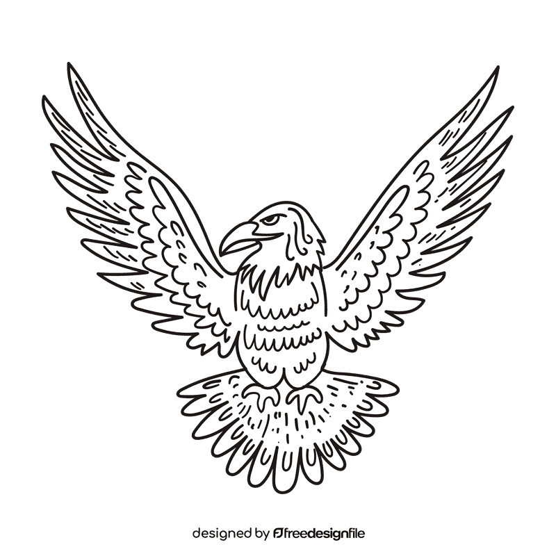 United States of America Eagle black and white clipart