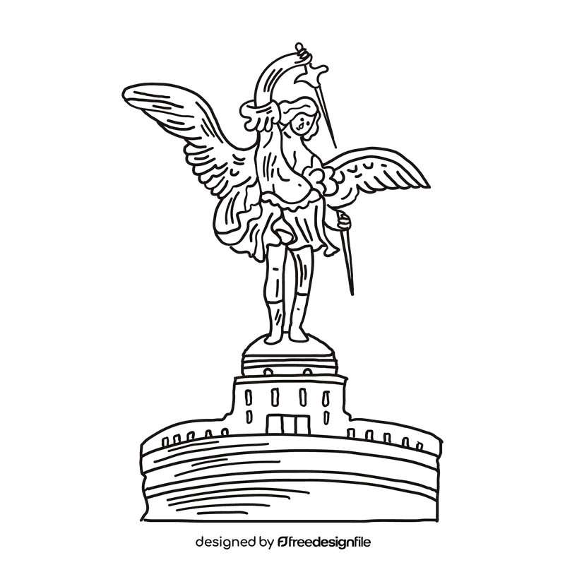 Europe Monument black and white clipart