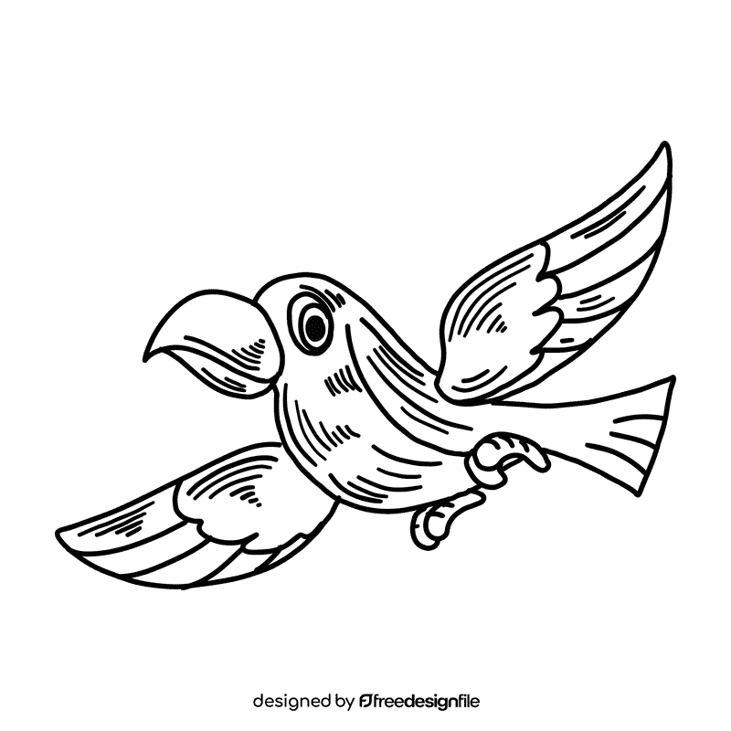Antarctica Bird black and white clipart