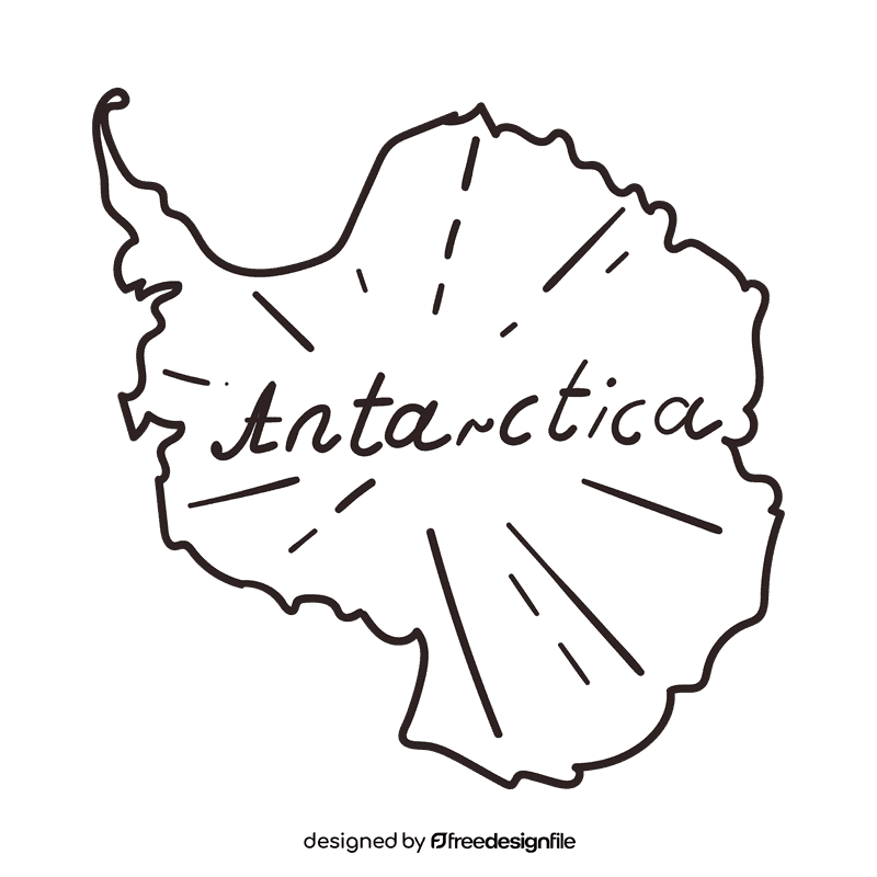 Antarctica Map black and white clipart