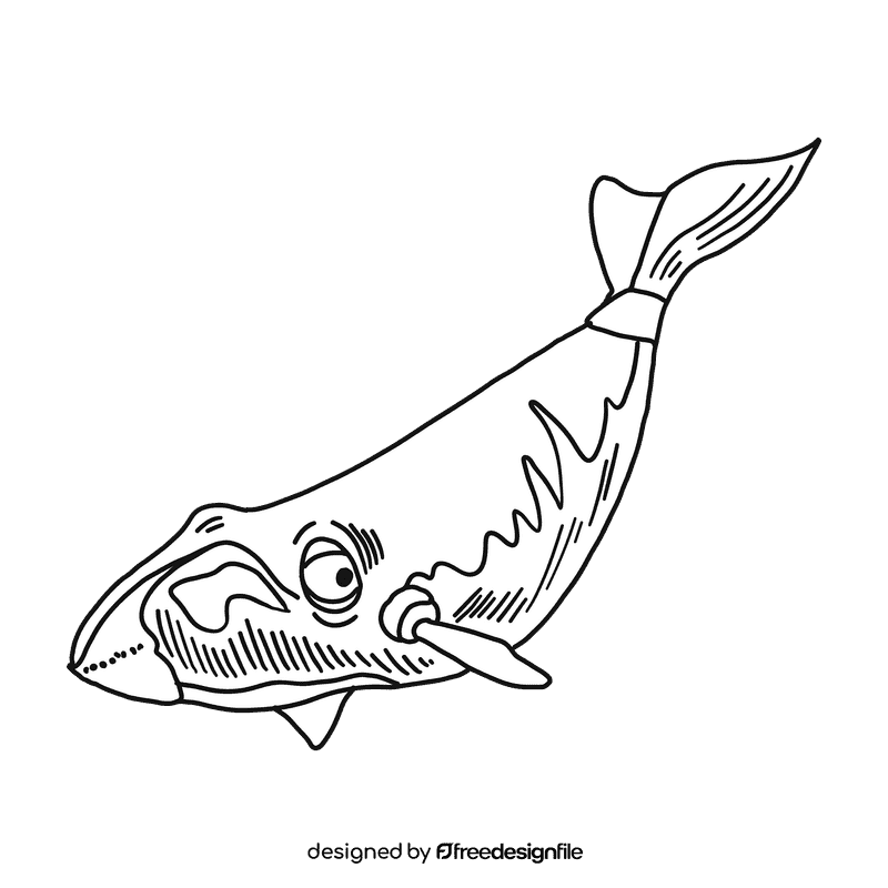 Antarctica Whale black and white clipart