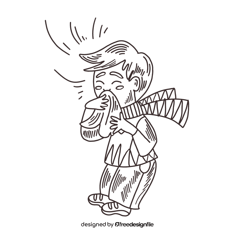 Sore throat black and white clipart