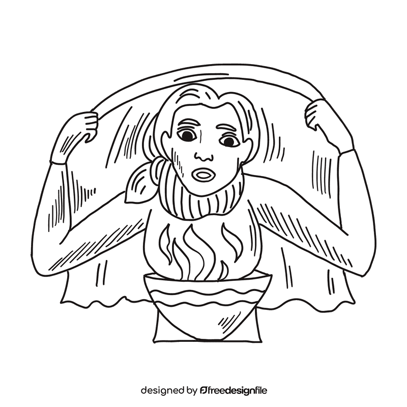 Sore throat black and white clipart