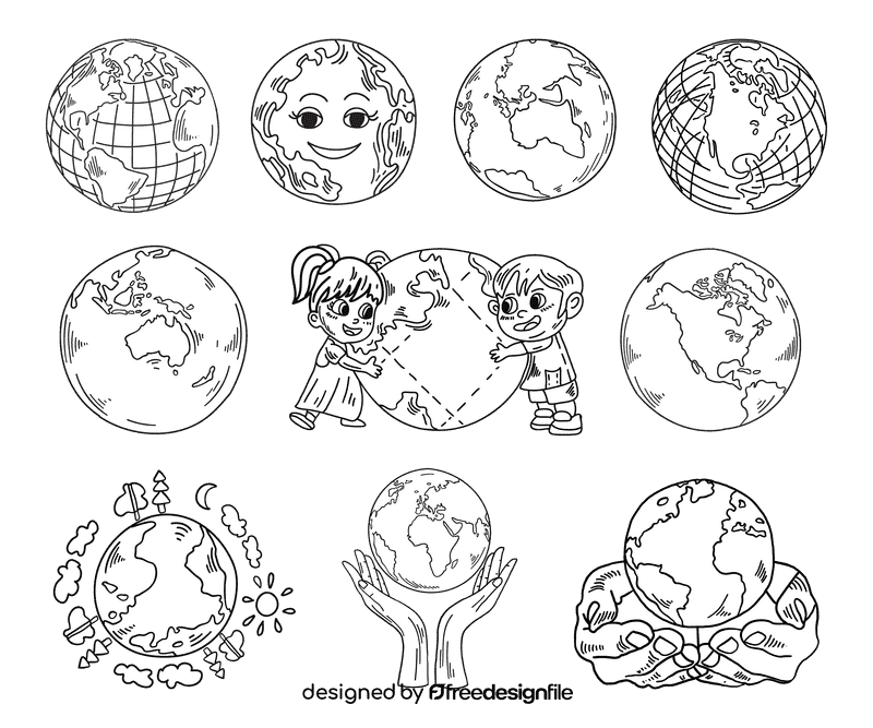 World black and white vector